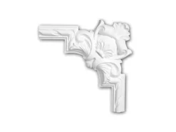 PROFHOME 152288 Eckelement für Wandleiste Zierelement dekoratives Element 27 cm x 27 cm x 3,2 cm Weiß