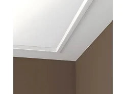 PROFHOME 150156 Eckleiste aus Polyurethan Deckenleiste Stuckleiste 2 m 200 cm x 3 cm x 3 cm Weiß