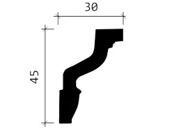 PROFHOME 150171 Eckleiste aus Polyurethan Deckenleiste Stuckleiste 2 m 200 cm x 3 cm x 4,5 cm Weiß