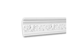 PROFHOME 150274 Eckleiste aus Polyurethan Deckenleiste Stuckleiste 2 m 200 cm x 5,7 cm x 8,6 cm Weiß