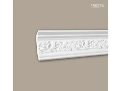 PROFHOME 150274 Eckleiste aus Polyurethan Deckenleiste Stuckleiste 2 m 200 cm x 5,7 cm x 8,6 cm Weiß