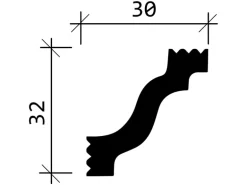 PROFHOME 650130 Eckleiste Stuckleiste Deckenleiste Zierleiste Stoßfest 2 m 200 cm x 3,0 cm x 3,2 cm Weiß