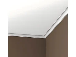 PROFHOME 650157 Eckleiste Stuckleiste Deckenleiste Zierleiste Stoßfest 2 m 200 cm x 3,1 cm x 3,3 cm Weiß