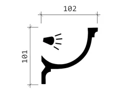 PROFHOME 150261 Eckleiste Zierleiste für indirekte Beleuchtung Stuckleiste 2 m 200 cm x 10,2 cm x 10,1 cm Weiß