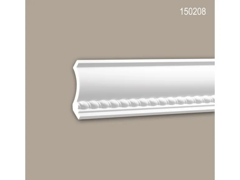 PROFHOME 150208 Eckleiste Zierleiste für indirekte Beleuchtung Stuckleiste 2 m 200 cm x 7 cm x 7 cm Weiß