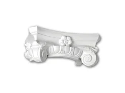 PROFHOME 115003 Halbsäulen Kapitell Säule Zierelement Stuckdekor 39,2 cm x 17,0 cm x 19,4 cm Weiß