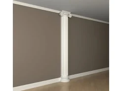 PROFHOME 115003 Halbsäulen Kapitell Säule Zierelement Stuckdekor 39,2 cm x 17,0 cm x 19,4 cm Weiß