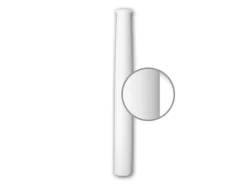 PROFHOME 416202 Halbsäulen Schaft Fassadenstuck Säule Fassaden Element 29,5 cm x 14,8 cm x 240 cm Weiß