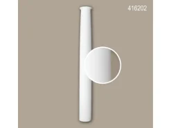 PROFHOME 416202 Halbsäulen Schaft Fassadenstuck Säule Fassaden Element 29,5 cm x 14,8 cm x 240 cm Weiß