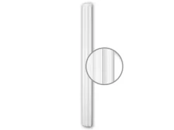 PROFHOME 116010 Halbsäulen Schaft Säule Zierelement Stuckdekor 25,1 cm x 230 cm x 12,6 cm Weiß