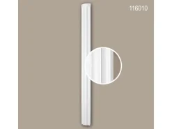 PROFHOME 116010 Halbsäulen Schaft Säule Zierelement Stuckdekor 25,1 cm x 230 cm x 12,6 cm Weiß
