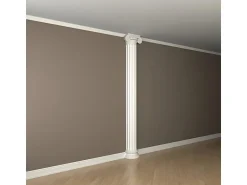 PROFHOME 116010 Halbsäulen Schaft Säule Zierelement Stuckdekor 25,1 cm x 230 cm x 12,6 cm Weiß