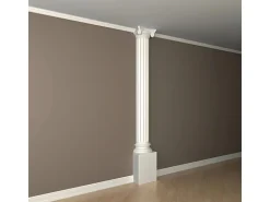 PROFHOME 116011 Halbsäulen Schaft Säule Zierelement Stuckdekor 25,0 cm x 234,5 cm x 12,5 cm Weiß