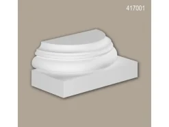 PROFHOME 417001 Halbsäulen Sockel Fassadenstuck Säule Fassaden Element 48,2 cm x 24,2 cm x 19,9 cm Weiß