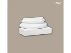 PROFHOME 117700 Halbsäulen Sockel Säule Zierelement Stuckdekor 22,6 cm x 11,7 cm x 11,3 cm Weiß