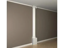 PROFHOME 117100 Halbsäulen Sockel Säule Zierelement Stuckdekor 39,1 cm x 69,8 cm x 19,3 cm Weiß