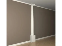 PROFHOME 117100 Halbsäulen Sockel Säule Zierelement Stuckdekor 39,1 cm x 69,8 cm x 19,3 cm Weiß