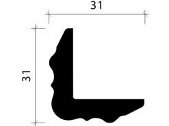 PROFHOME 650240 Kantenschutz-Profil Zierleiste Stuckleiste 2 m 200 cm x 3,1 cm x 3,1 cm Weiß
