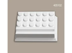 PROFHOME 405102 Mutulus Fassadenstuck Zierelement Fassaden Element 12,7 cm x 5,8 cm x 19 cm Weiß