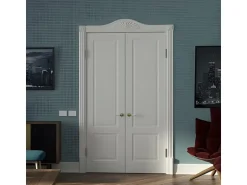 PROFHOME 154003 Pediment Türumrandung Stuckdekor aus Polyurethan 126,5 cm x 19,5 cm x 2,6 cm Weiß