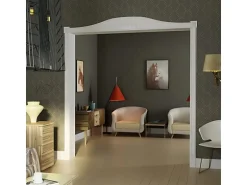 PROFHOME 154004 Pediment Türumrandung Stuckdekor aus Polyurethan 208 cm x 23,5 cm x 2,6 cm Weiß