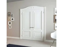 PROFHOME 154004 Pediment Türumrandung Stuckdekor aus Polyurethan 208 cm x 23,5 cm x 2,6 cm Weiß