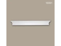 PROFHOME 163001 Pediment Türumrandung Stuckdekor aus Polyurethan 128,0 cm x 14,6 cm x 5,7 cm Weiß