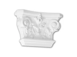 PROFHOME 121001 Pilaster Kapitell Zierelement Flachsäule Wandsäule, 23,2 cm x 15 cm x 6,9 cm Weiß