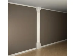 PROFHOME 122200 Pilaster Schaft Zierelement Flachsäule Wandsäule, 26,6 cm x 230 cm x 3,0 cm Weiß