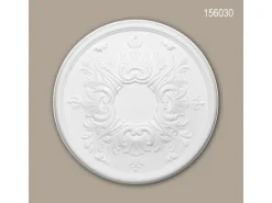 PROFHOME 156030 RoSette aus Polyurethan DeckenroSette Zierelement 39,5 cm 39,5 cm x 3,7 cm Weiß