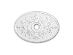 PROFHOME 156041 RoSette aus Polyurethan DeckenroSette Medaillon 78,5 x 54,4 cm 78,5 cm x 4,8 cm Weiß