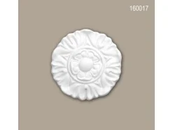 PROFHOME 160017 RoSette dekoratives Element Stuckdekor aus Polyurethan 9 cm 9,0 cm x 1,5 cm Weiß