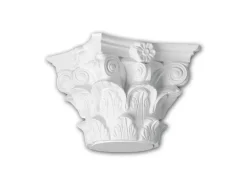 PROFHOME 111010 Vollsäulen Kapitell Säule Zierelement Stuckdekor, 22,5 cm x 17,6 cm x 23,2 cm Weiß