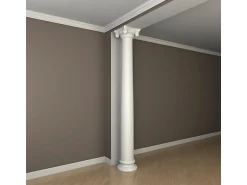 PROFHOME 111200 Vollsäulen Ring Säule Zierelement dekoratives Element 28 cm x 2,5 cm Weiß