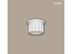 PROFHOME 412003 Vollsäulen Segment Fassadenstuck Säule Fassaden Element 43,5 cm x 43,5 cm x 35 cm Weiß