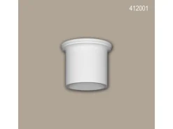 PROFHOME 412001 Vollsäulen Segment Fassadenstuck Säule Fassaden Element 43,4 cm x 43,4 cm x 35 cm Weiß