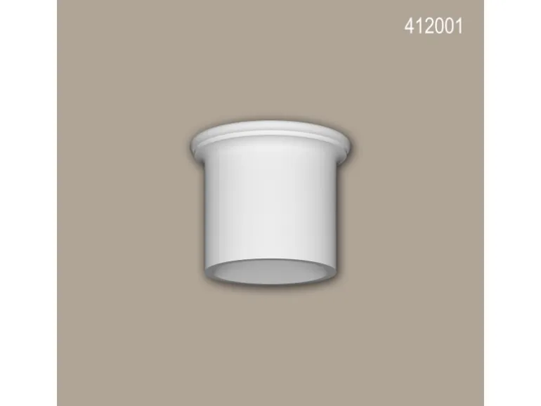 PROFHOME 412001 Vollsäulen Segment Fassadenstuck Säule Fassaden Element 43,4 cm x 43,4 cm x 35 cm Weiß