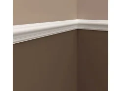 PROFHOME 651302 Wand- und Friesleiste Stuckleiste Zierleiste Stoßfest 2 m 200 cm x 2,5 cm x 6,0 cm Weiß