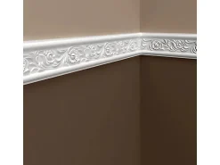 PROFHOME 151337 Wand- und Friesleiste Stuckleiste Zierleiste Wandleiste 2 m 200 cm x 1,4 cm x 7,8 cm Weiß