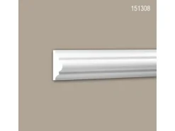 PROFHOME 151308 Wand- und Friesleiste Stuckleiste Zierleiste Wandleiste 2 m 200 cm x 2 cm x 4,1 cm Weiß