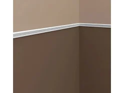 PROFHOME 651321 Wand- und Friesleiste Stuckleiste Zierleiste Stoßfest 2 m 200 cm x 0,8 cm x 1,9 cm Weiß