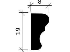 PROFHOME 651321 Wand- und Friesleiste Stuckleiste Zierleiste Stoßfest 2 m 200 cm x 0,8 cm x 1,9 cm Weiß