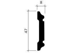 PROFHOME 151384 Wand- und Friesleiste Stuckleiste Zierleiste Friesleiste 2 m 200 cm x 0,8 cm x 4,7 cm Weiß