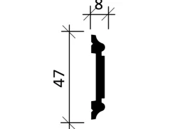PROFHOME 651384 Wandleiste Stuckleiste Zierleiste Friesleiste Stoßfest 2 m 200 cm x 0,8 cm x 4,7 cm Weiß