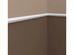 PROFHOME 651322 Wandleiste Stuckleiste Zierleiste Friesleiste Stoßfest 2 m 200 cm x 1,2 cm x 2,5 cm Weiß