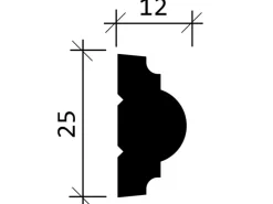 PROFHOME 651322 Wandleiste Stuckleiste Zierleiste Friesleiste Stoßfest 2 m 200 cm x 1,2 cm x 2,5 cm Weiß