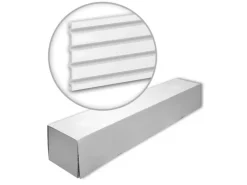 PROFHOME 659806-Box 3D Wandpaneele 1 Karton Set mit 3 Paneelen 6 m Weiß