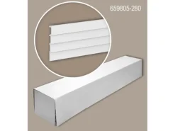 PROFHOME 659805-280-Box 3D Wandpaneele 1 Karton Set mit 4 Paneelen 11,2 m 1 Karton mit 4 Leisten 11,2 m Weiß