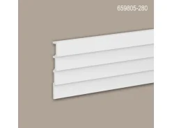 PROFHOME 659805-280-Box 3D Wandpaneele 1 Karton Set mit 4 Paneelen 11,2 m 1 Karton mit 4 Leisten 11,2 m Weiß