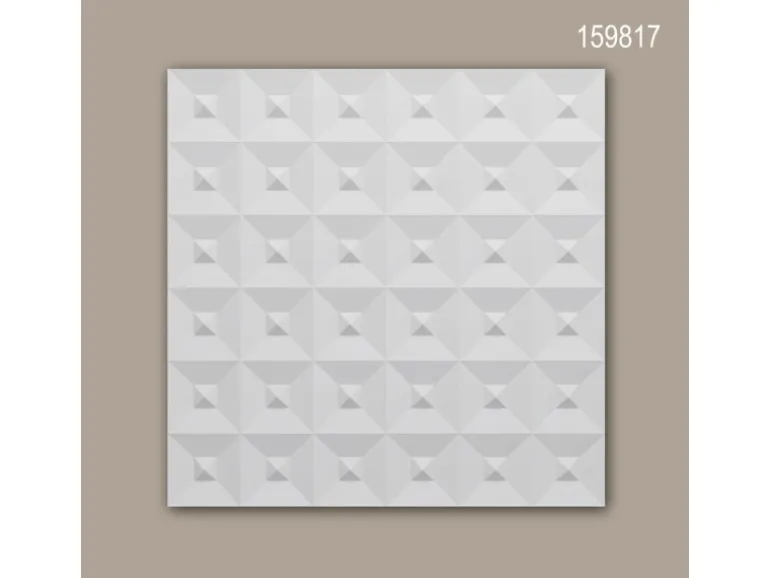 PROFHOME 159817-Box 3D Wandpaneele 1 Karton Set mit 6 Paneelen 1,5 m2 Weiß